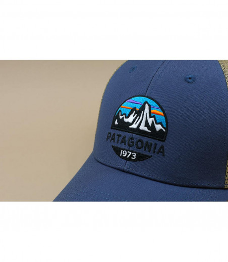 blue Patagonia trucker